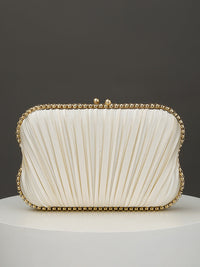 Geometric Elegant Pleats Chain Polyester Handbags