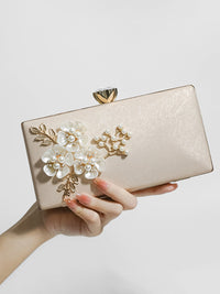 Geometric Classic Pearl Flower PU Handbags