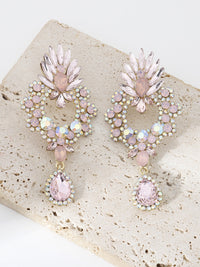 Tear Drop Classic Hollow-Out Beadings Crystal Alloy Earrings