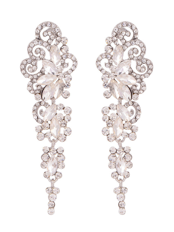 Tassels Classic Flower Beadings Crystal Earrings