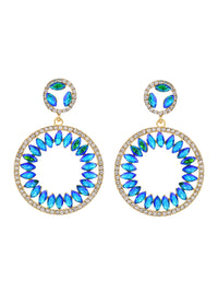 Round Elegant Beadings Hollow-Out Crystal Earrings