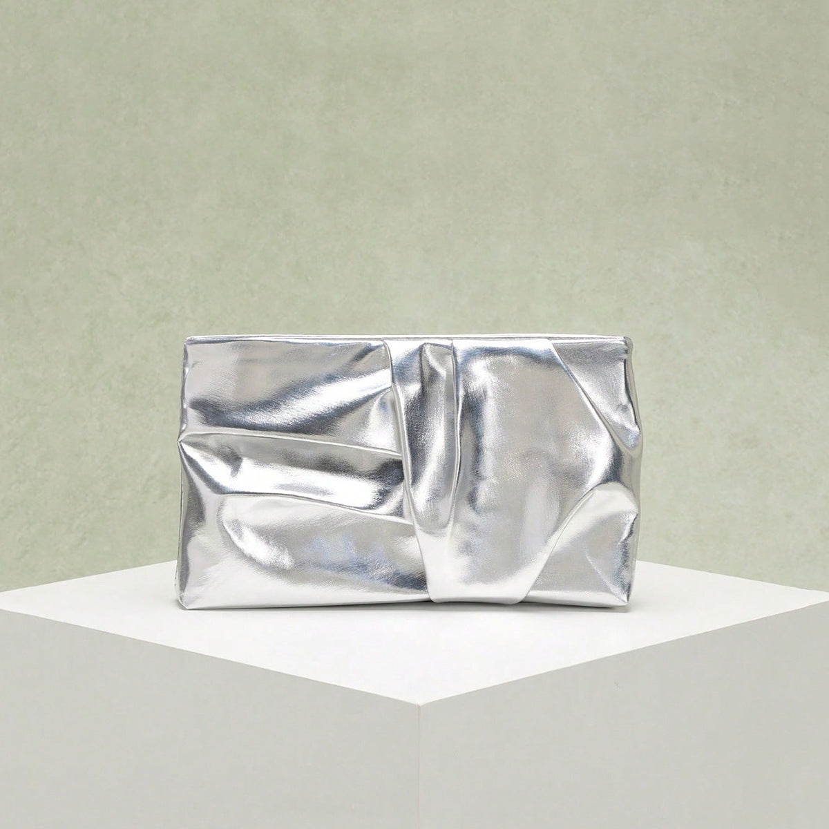 Geometric Luxurious Ruched Daily Sparkly Chain PU Handbags