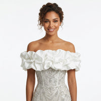 Women's Elegant Ruffles Satin Cape