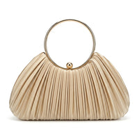 Irregular Classic Ruched Daily Sparkly Metal Handle PVC Handbags