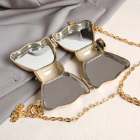 Irregular Sweet Bow Diagonally Across Acrylic Handbags with Chain