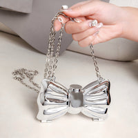 Irregular Sweet Bow Diagonally Across Acrylic Handbags with Chain