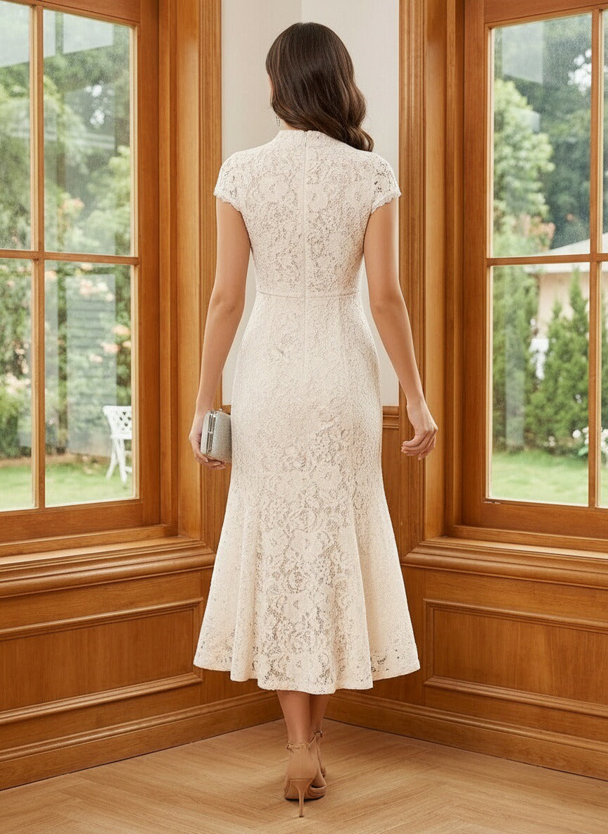 Lace Appliques Mermaid Mother of the Bride Dresses with Sleeves