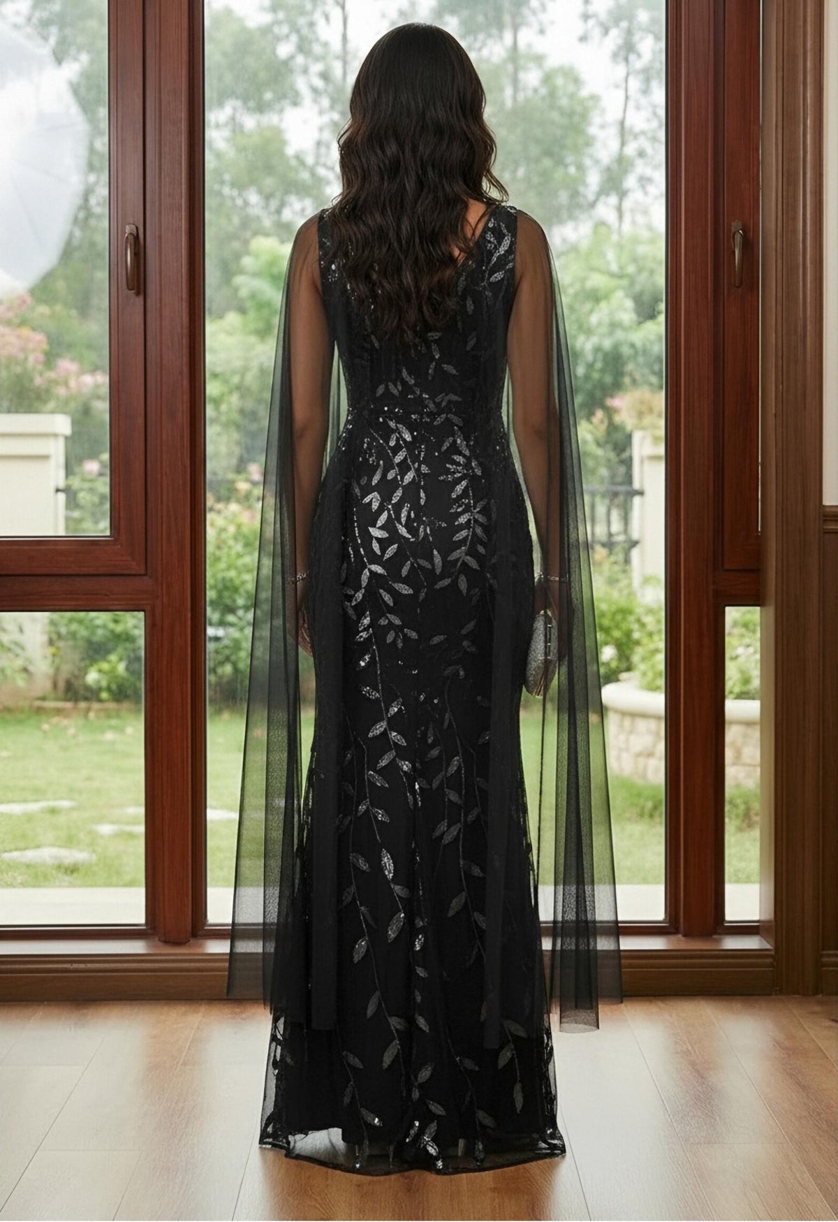Lace Appliques Mermaid V Neck Ruffles Mother of the Bride Dresses