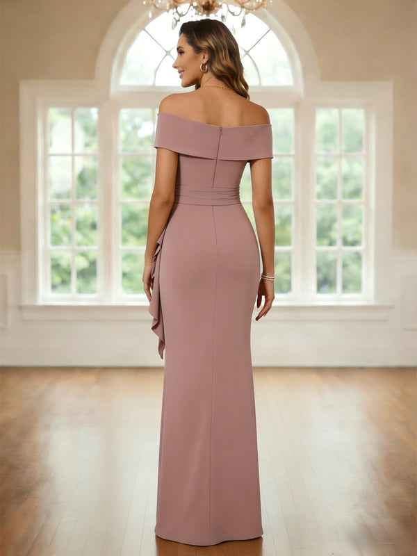 Chiffon Off the Shoulder Mermaid Ruffles Mother of the Bride Dresses