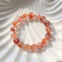 Red Flower Phantom Crystal Stretch Bead Bracelets