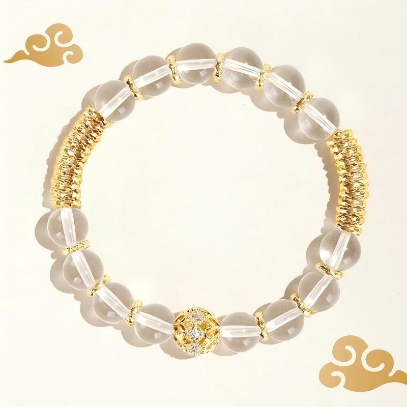 Premium Clear Crystal Gold Spacer Bead Bracelets