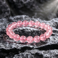 Pink Rose Quartz Healing Crystal Bead Bracelets