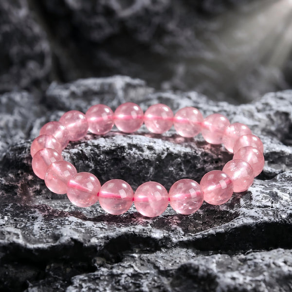 Pink Rose Quartz Healing Crystal Bead Bracelets