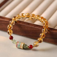 Multicolor Enamel Charm Citrine Crystal Prayer Beads Bracelets