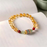 Multicolor Enamel Charm Citrine Crystal Prayer Beads Bracelets