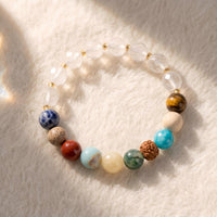 Buddha Lotus White Jade Chakra Bead Bracelets