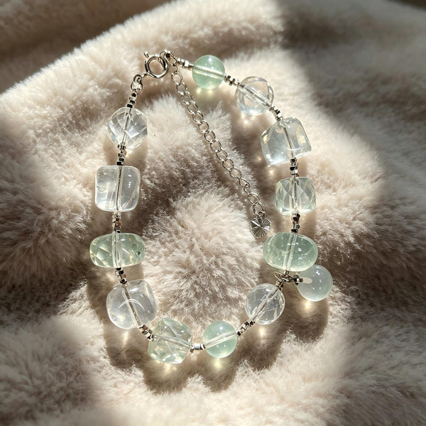 White Crystal Bead Bracelets