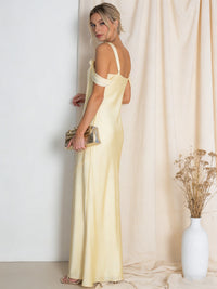 Satin Spaghetti Straps Bridesmaid Dresses with Bows