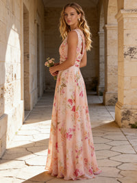Chiffon Floral One Shoulder A Line Bridesmaid Dresses
