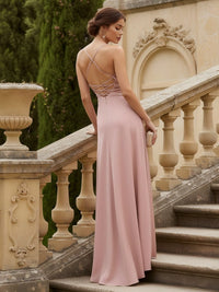 V Neck Pleated Mermaid Chiffon Bridesmaid Dresses