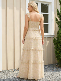 Chiffon Sweetheart Maxi Long Bridesmaid Dresses with Floral Print