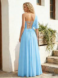 Chiffon Pleated One Shoulder A Line Bridesmaid Dresses