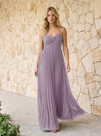 Spaghetti Straps Pleated Chiffon Bridesmaid Dresses