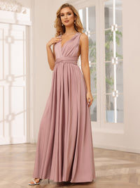 Elegant Chiffon A Line Sleeveless Pleated Multi-Style Bridesmaid Dresses
