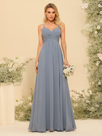 Spaghetti Straps Chiffon Bridesmaid Dresses with Slit