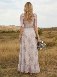 Chiffon A Line Scoop Neck Floor Length Bridesmaid Dresses