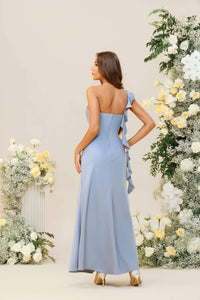 One Shoulder Satin Corset Mermaid Bridesmaid Dresses